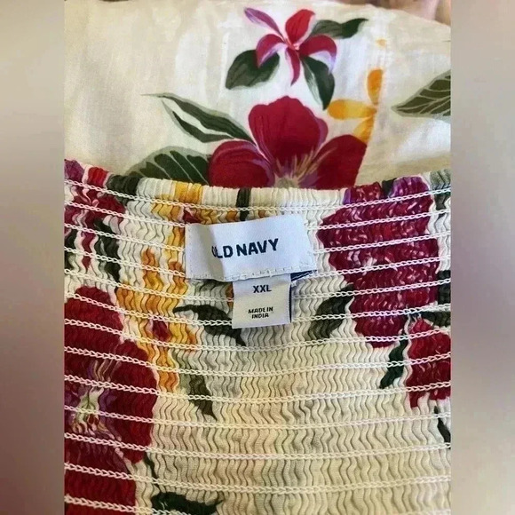 ✨️Old Navy woman's white floral Hawaiian Tropical Print Dress Size XXL - Picture 4 of 4